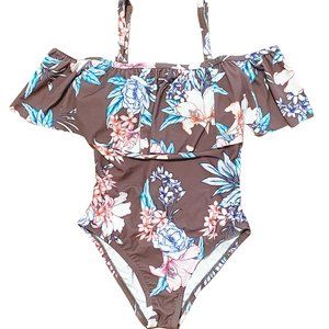 Floral Flounce Ruffle One Piece Swimsuit by VENUS